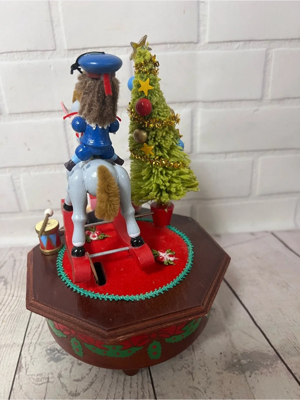 Vintage Kurt Adler A Victorian Christmas Music Box Rocking Horse Animated WORKS